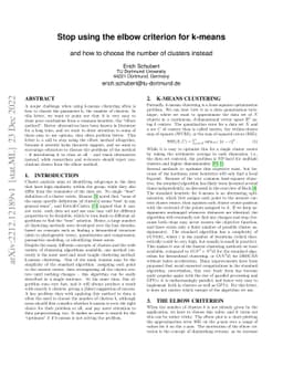 Stop using the elbow criterion for k-means and how to choose the number
  of clusters instead
