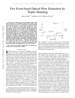 Fast Event-based Optical Flow Estimation by Triplet Matching