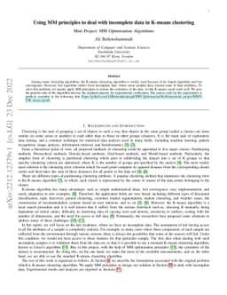 Using MM principles to deal with incomplete data in K-means clustering