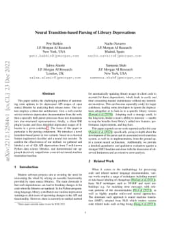 Neural Transition-based Parsing of Library Deprecations