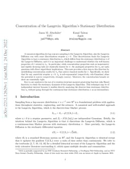 Concentration of the Langevin Algorithm's Stationary Distribution