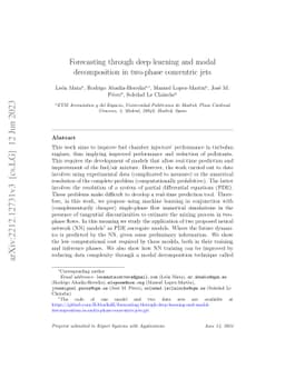 Forecasting through deep learning and modal decomposition in two-phase
  concentric jets