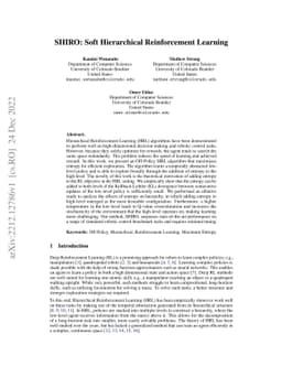 SHIRO: Soft Hierarchical Reinforcement Learning