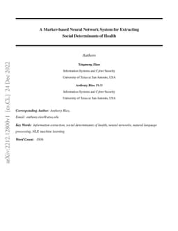 A Marker-based Neural Network System for Extracting Social Determinants
  of Health