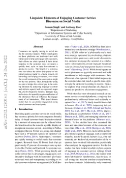 Linguistic Elements of Engaging Customer Service Discourse on Social
  Media