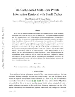 On Cache-Aided Multi-User Private Information Retrieval with Small
  Caches