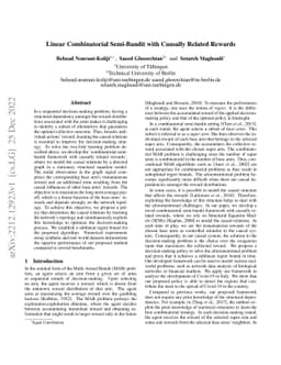 Linear Combinatorial Semi-Bandit with Causally Related Rewards