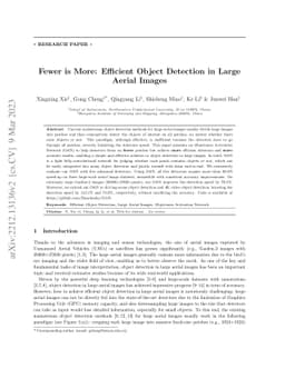 Fewer is More: Efficient Object Detection in Large Aerial Images