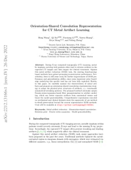 Orientation-Shared Convolution Representation for CT Metal Artifact
  Learning