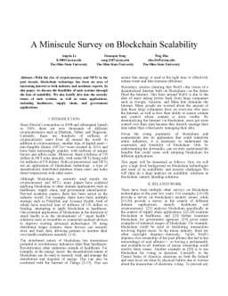 A Miniscule Survey on Blockchain Scalability