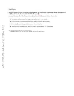 Deep Learning Models for River Classification at Sub-Meter Resolutions
  from Multispectral and Panchromatic Commercial Satellite Imagery