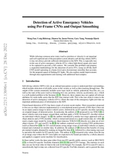 Detection of Active Emergency Vehicles using Per-Frame CNNs and Output
  Smoothing