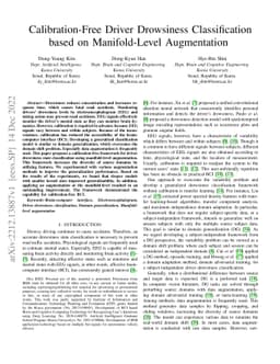 Calibration-Free Driver Drowsiness Classification based on
  Manifold-Level Augmentation
