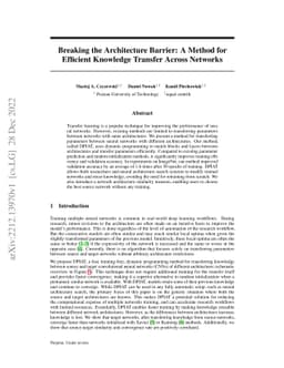 Breaking the Architecture Barrier: A Method for Efficient Knowledge
  Transfer Across Networks