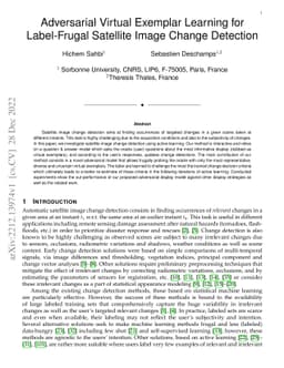 Adversarial Virtual Exemplar Learning for Label-Frugal Satellite Image
  Change Detection