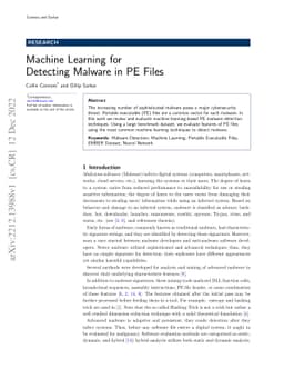 Machine Learning for Detecting Malware in PE Files
