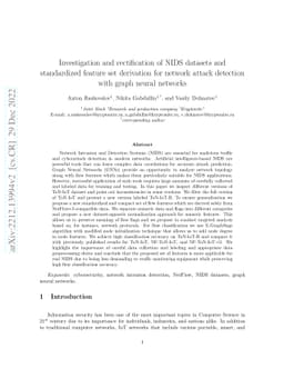 Investigation and rectification of NIDS datasets and standardized
  feature set derivation for network attack detection with graph neural
  networks