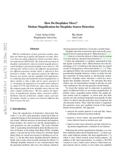 How Do Deepfakes Move? Motion Magnification for Deepfake Source
  Detection