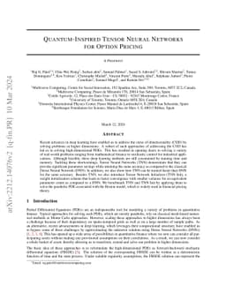 Quantum-Inspired Tensor Neural Networks for Option Pricing