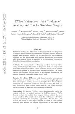 TAToo: Vision-based Joint Tracking of Anatomy and Tool for Skull-base
  Surgery