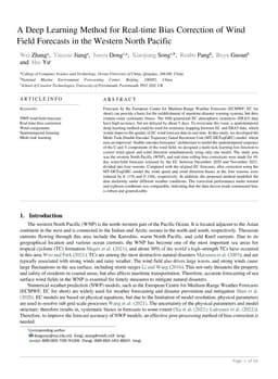 A Deep Learning Method for Real-time Bias Correction of Wind Field
  Forecasts in the Western North Pacific