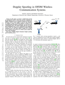 Doppler Spoofing in OFDM Wireless Communication Systems