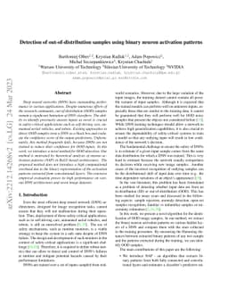 Detection of out-of-distribution samples using binary neuron activation
  patterns