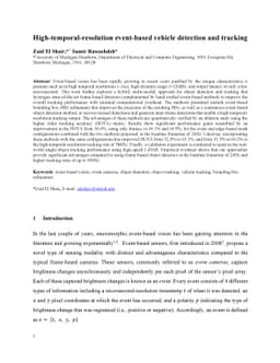 High-temporal-resolution event-based vehicle detection and tracking