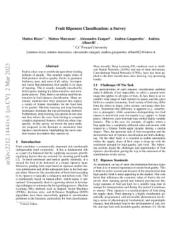 Fruit Ripeness Classification: a Survey