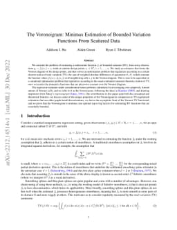 The Voronoigram: Minimax Estimation of Bounded Variation Functions From
  Scattered Data