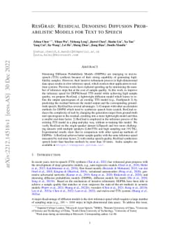 ResGrad: Residual Denoising Diffusion Probabilistic Models for Text to
  Speech