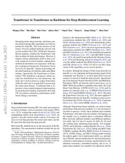 Transformer in Transformer as Backbone for Deep Reinforcement Learning