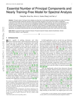 Essential Number of Principal Components and Nearly Training-Free Model
  for Spectral Analysis