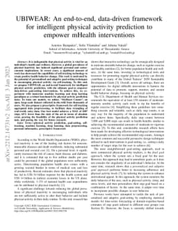 UBIWEAR: An end-to-end, data-driven framework for intelligent physical
  activity prediction to empower mHealth interventions