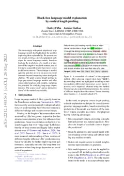 Black-box language model explanation by context length probing
