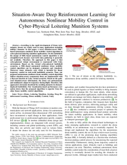 Situation-Aware Deep Reinforcement Learning for Autonomous Nonlinear
  Mobility Control in Cyber-Physical Loitering Munition Systems