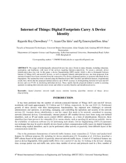 Internet of Things: Digital Footprints Carry A Device Identity
