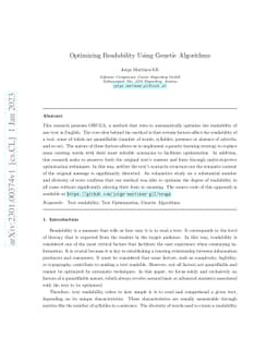 Optimizing Readability Using Genetic Algorithms