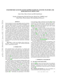 Unsupervised Acoustic Scene Mapping Based on Acoustic Features and
  Dimensionality Reduction