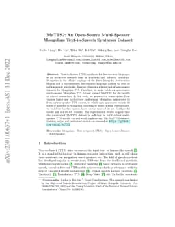 MnTTS2: An Open-Source Multi-Speaker Mongolian Text-to-Speech Synthesis
  Dataset