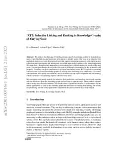 IRT2: Inductive Linking and Ranking in Knowledge Graphs of Varying Scale