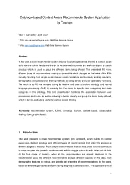 Ontology-based Context Aware Recommender System Application for Tourism