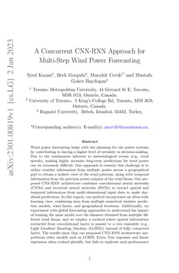 A Concurrent CNN-RNN Approach for Multi-Step Wind Power Forecasting