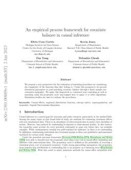 An empirical process framework for covariate balance in causal inference