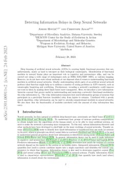 Detecting Information Relays in Deep Neural Networks