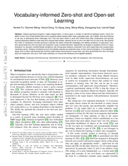 Vocabulary-informed Zero-shot and Open-set Learning