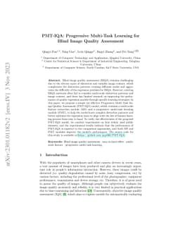 PMT-IQA: Progressive Multi-task Learning for Blind Image Quality
  Assessment