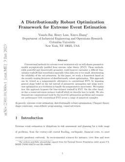 A Distributionally Robust Optimization Framework for Extreme Event
  Estimation