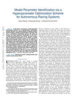 Model Parameter Identification via a Hyperparameter Optimization Scheme
  for Autonomous Racing Systems