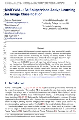 MoBYv2AL: Self-supervised Active Learning for Image Classification
